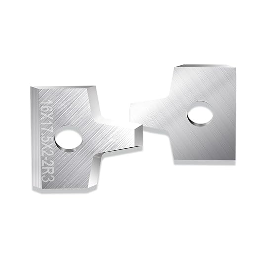 Woodworking Veneer Edge Trimmer Blades 16x17.5x2.0-2R3 2-Pcs, Chamfer Plane, Edge Banding Cutter, Manual Planer Blade, Burr Scraper for Board & Wood Surfaces (16x17.5x2-2R3, 2-PCS)