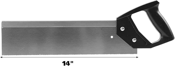 GreatNeck BSB14 Mitre Box and Saw Set, 12 Inch Mitre Box with 14 Inch Back Saw, Precision Cuts for Trim and Molding, Woodworking and Beveled Corner Cuts