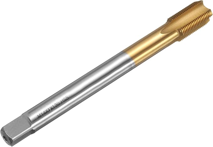 uxcell Metric Thread Tap M14 x 1 H2 130mm Straight Flute Screw Thread Milling Machine Taps Threading Tapping Repair Tool