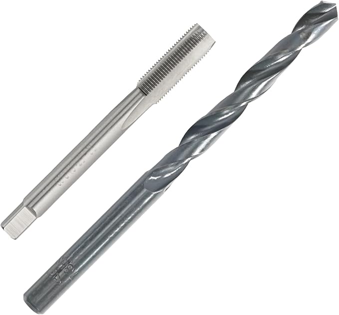 Aceteel 5/16"-36 UNEF Thread Tap with 7.3mm Drill Bit, 5/16" X 36 HSS Machine Thread Tap and 過 0.28" Straight Handle Twist Drill