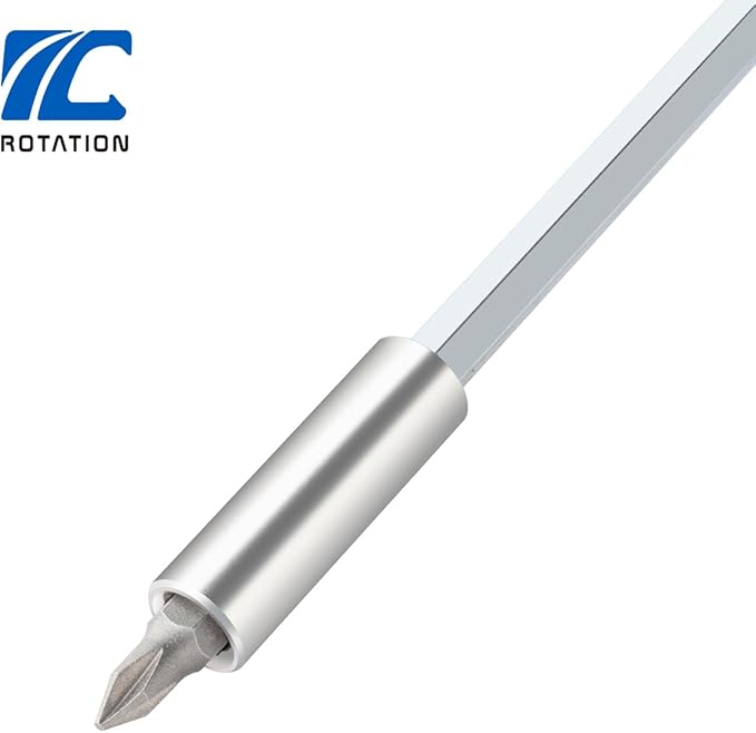 ROTATION 1/4 Inch Magnetic Bit Driver, Nut Driver with Non-slip Handle and Strong Magnet Tip, Screwdriver Handle for Holding Bits and Screws, 197mm/7.7 inch