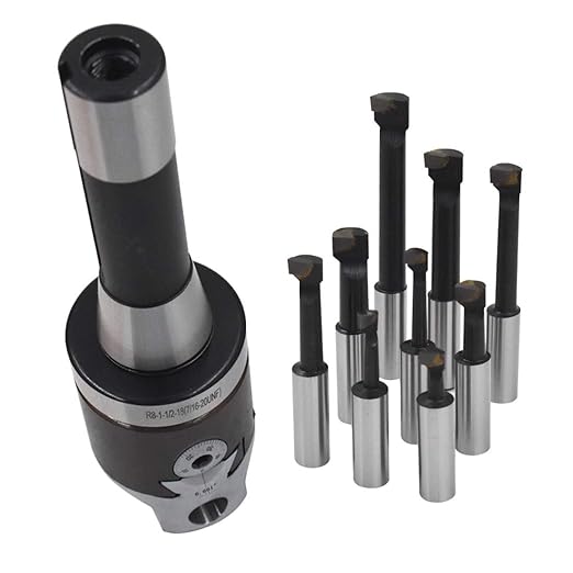 WFLNHB 2 Inch Boring Head R8 Shank 9pcs 1/2 Inch Carbide Boring Bar Set milling Machine Boring Head Set