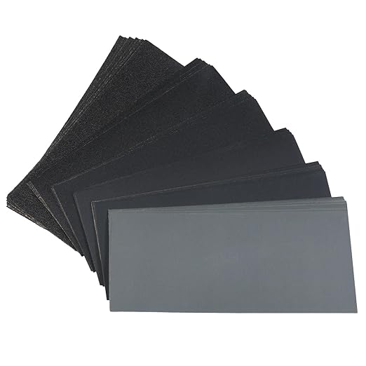 60 Pcs 9x3.6 Inch 6 Grit Mixed Packing Wet and Dry Sandpaper Sheets, Woodworking Furniture/Automobiles/Metal/Lacquer Polishing Sanding Sheets, 80/150/320/600/1000/1500 Grit