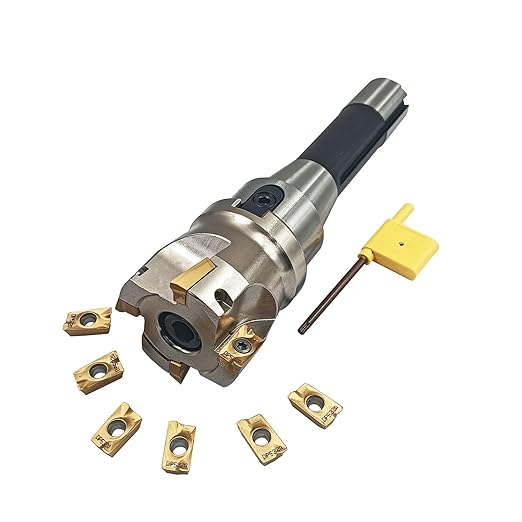 KinRite 2inch R8-FMB22 Face Mill Arbor with BAP400R 50-22-4T 50mm/1.9inch Face Milling Holder CNC End Mill Milling Shell Cutter with 10pcs APMT1604PDER Milling Carbide Inserts
