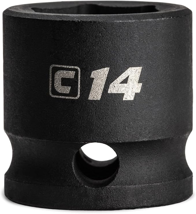 Capri Tools 14 mm Stubby Impact Socket, 3/8 in. Drive, 6 Point, Metric