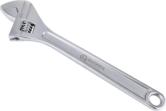 Olympia Tools 18" Adjustable Wrench, Heavy Duty Drop Forged Steel, Chrome Plated, Precision Machined Jaws, Rust Resistant
