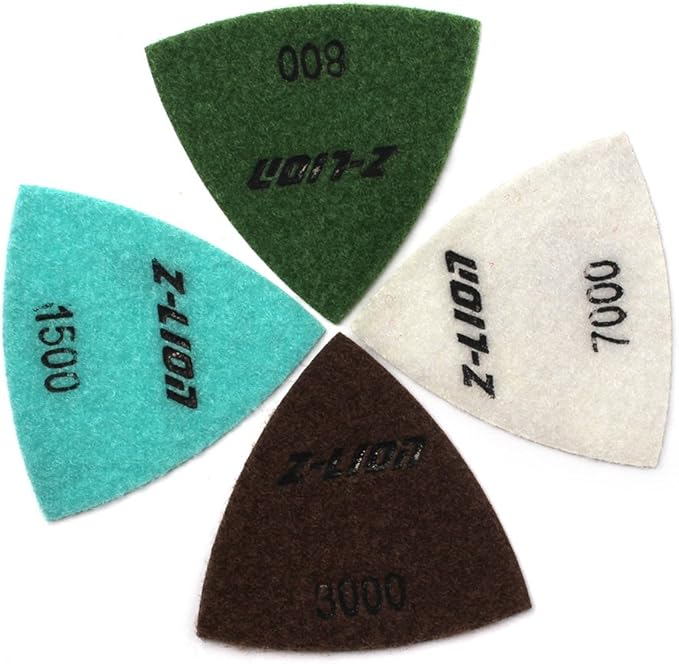 Glass Triangular Sanding Pads,Diamond Triangular Polishing Pads for Granite Marble Glass Concrete by Z-LION