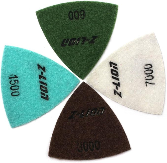 Glass Triangular Sanding Pads,Diamond Triangular Polishing Pads for Granite Marble Glass Concrete by Z-LION