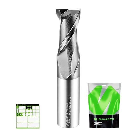 3/4 End Mills 3/4 Inch Shank, 2 Flute Carbide Square Endmill with AlCrN Coated, Upcut Spiral CNC Router Bits for Alloy Steel, Metal and Stainless Steel
