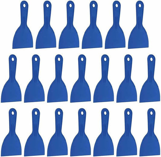 HARFINGTON 20pcs Putty Knife Scraper 4" Width Flexible Plastic Putty Knife Paint Scraper Tool for Taping Drywall Spreading Painting Wall Scratching Blue