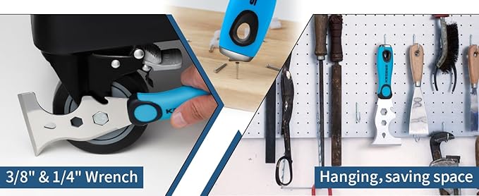 KEZERS 13-In-1 Painter?셲 Tool, 3" Stainless Steel Putty Knife Scraper, Paint Scraper Tool for Painting & Wood with Metal Hammer End, Multi-Use Drywall Paint Stripper Tool for Scraping Paint & Caulk