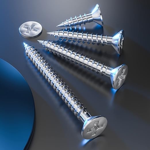(1200Pcs) #4x1/2 Wood Screw Quick Metal Self Tapping Flat Head 304 Stainless Steel