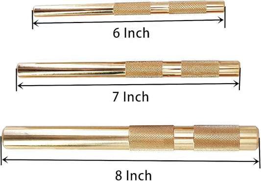 61360 Brass Drift Punch Set, 3/4-Inch 1/2-Inch 3/8-Inch 3/4'' 1/2'' 3/8'' Hand Tool Punches Tools for Home use