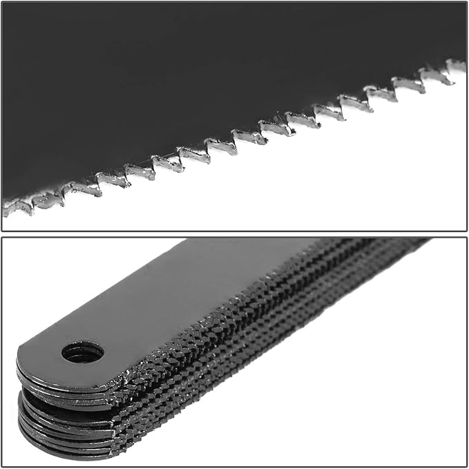 DNA Motoring TOOLS-00108 Replacement Hacksaw Blade, [Pack of 10], 12 inches Heavy-Carbon Steel Replacement Blade w/ 24 TPI, Powder Coated Surface Finish