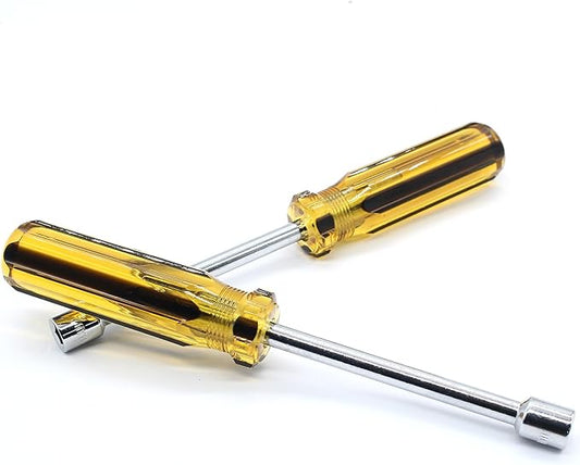 2Pcs 7mm Socket Wrench Screwdriver, Hexagon Nut Driver with Steel Cushion Grip for Easy Hand-Making and Repair Projects