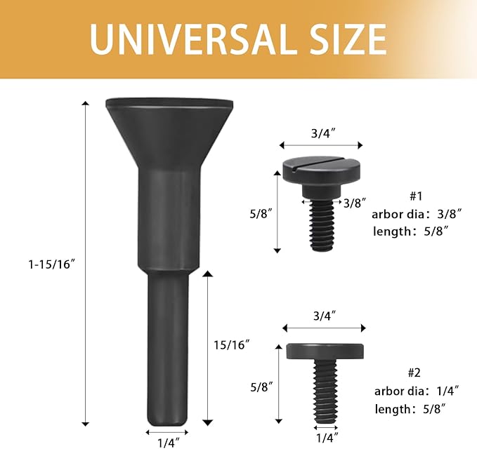 Mounting Mandrel 3/8" & 1/4" Arbor Hole (2pack) for Type 1 Cut-Off Wheel 1/4" Shaft for Die Grinder Rotary Tool