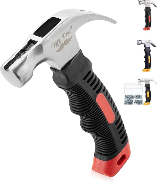 Mr. Pen- 8oz Small Camping Claw Stubby Tack Magnetic Nail Hammer for Women