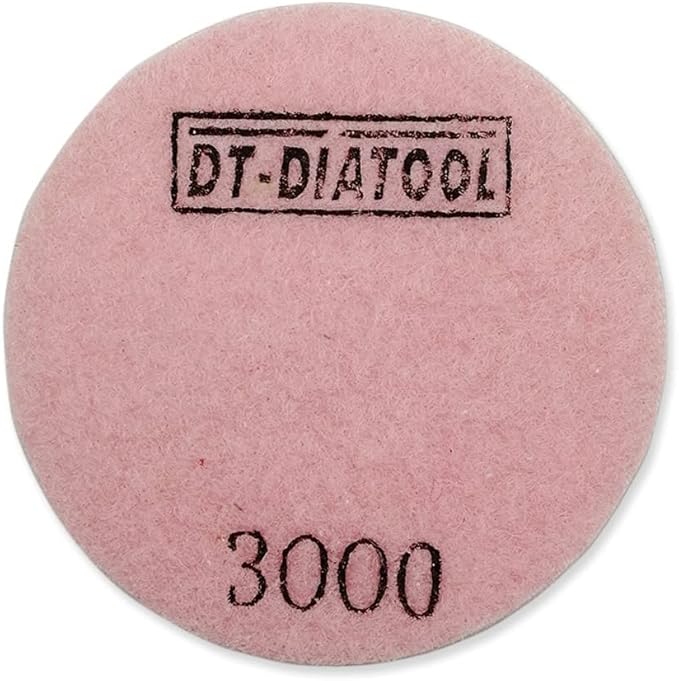 DT-DIATOOL Concrete Polishing Pads 3 inch/80mm for Concrete, Cement and Terrazzo Floors Processing, Repairing and Renovating, Dry or Wet Use Diamond Grinding Pads Grit 3000 3pcs