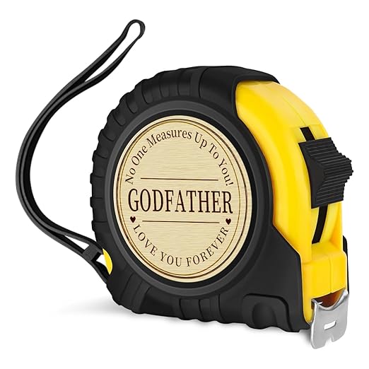 Fathers Day Christmas Birthday Gift for Godfather Engraved Tape Measure 25 FT Tool Woodworker Carpenter Gifts for Handicraft Enthusiasts Godfathers