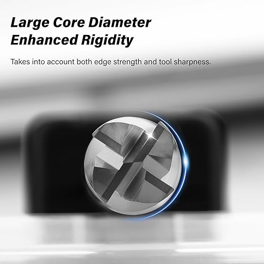 5/16" Carbide Corner Radius End Mills - 0.06" Corner Radius, AlTiN Coated, 4 Flute Endmill for Milling Alloy Steel, Cast Iron, Copper