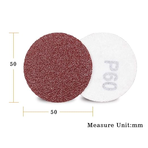SPEEDWOX 100pcs Sanding Discs 2 inch Sandpaper 60 Grit Hook and Loop Sanding Discs for Sanders Drill Grinder Rotary Tools Attachment Woodworking Wood Auto, No Hole
