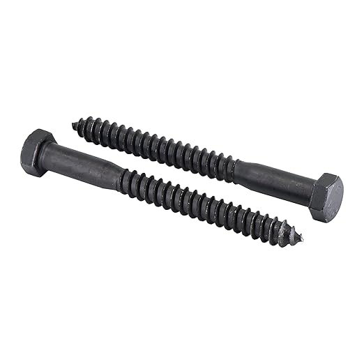 1/2" x 5?? 25-Piece Black Lag Bolts, Rustproof 4-Layer Ceramic BLAKOTE, 2X Protection of Galvanized Lag Screws, for Decks Pergolas by Makers Bolt