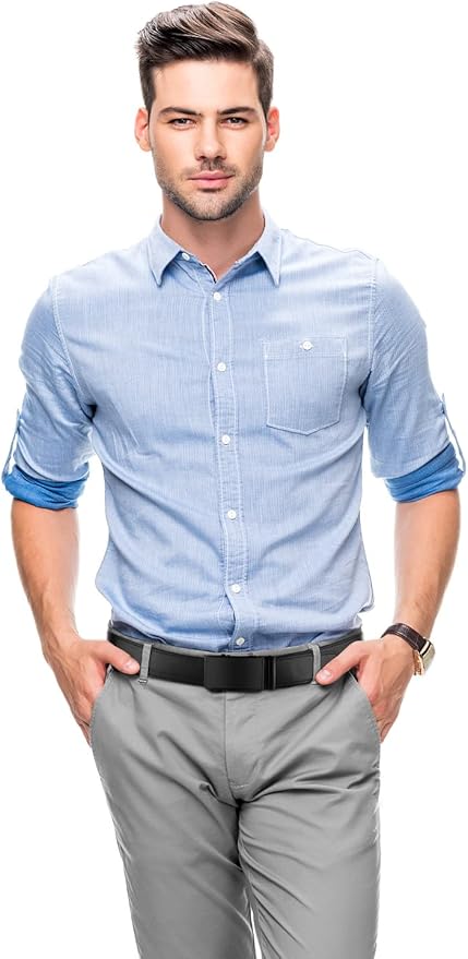 Zitahli Ratchet Belt for Men - 2 Packs Leather Mens belt For Gift Men Dress and Casual,Trim to Fit