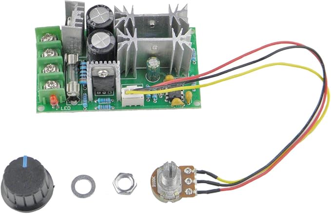 CHANCS 12V/24V 10000RPM/20000RPM 775 Electric Motor Table Saw Kit with 20A PWM Speed Controller Regulator Module Board