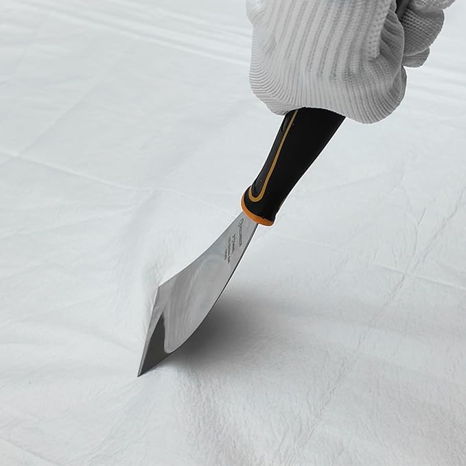 ROLLINGDOG 3" Angled Putty Knife - 5 Degree Angle Paint Scraper with Metal Hammer Cap, Rubber Griped Handle, 3 Inch Flex Putty Knife for Scraping Into Corners