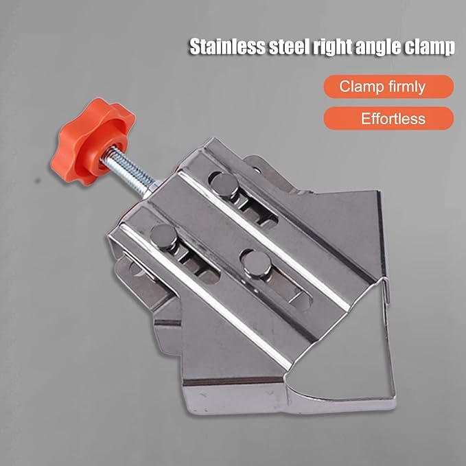Fayelume 4PCS 90 Degree Corner Clamp, Stainless Steel Right Angle Clamp, Opened and Closed Pipe Corner Clamps, Adjustable for Woodworking