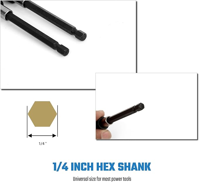 6PCS Drill Bit Extension Quick Release Screwdriver Bit Holder 2.36" 4" 6" 1/4 inch Hex Shank Drill Bit Extender Magnetic Bit Extension Adapter Set for Power Screwdriver Drill Impact Driver