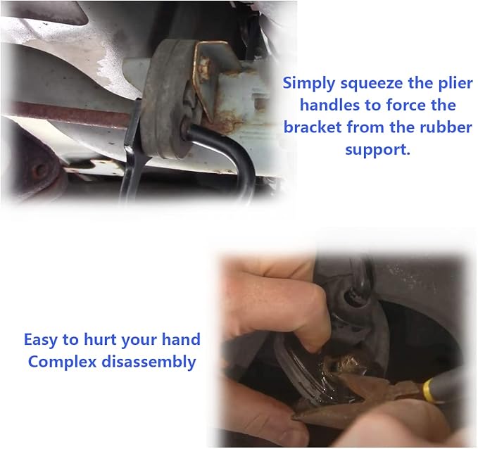 Exhaust Hanger Removal Tool,Rubber Bracket and Exhaust Hanger Separation Exhaust Pliers,Compatible with All Exhaust Rubber Hangers