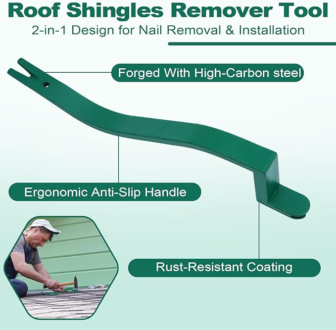 Roof Shingles, Heavy Duty Shingle Removal Tool, Shingles Nail Installer & Puller for Roof Repair, High-Carbon Steel Roof Shingle Nail Remover for Safe and Easy Replacement