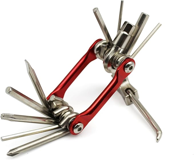 10-in-1 Bike Multi Tool ??Compact Bicycle Repair Kit w/Chain Breaker, Allen Wrench Set, Screwdrivers ??MTB, Road, BMX, E-Bike Tire & Gear Tools