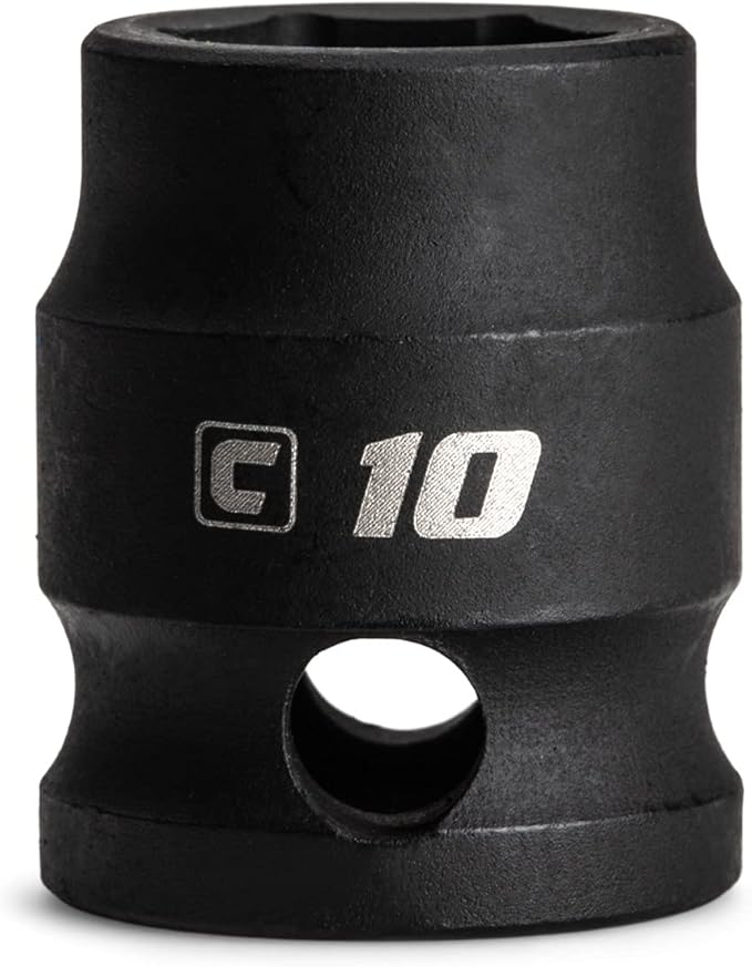 Capri Tools 10 mm Stubby Impact Socket, 3/8 in. Drive, 6 Point, Metric