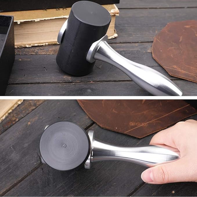 Profession Leather Carving Hammer T Head Nylon Hammer DIY Leathercraft Mallet Handmade Leather Stamp Punching for DIY Leather Work
