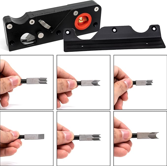 Chamfer Plane, Handheld Planers with Auxiliary Locator and 7 Blades, Woodworking Hand Planer Suitable for Quick Edge Trimming of Wood, Black, ZBD-0BA-QQK764