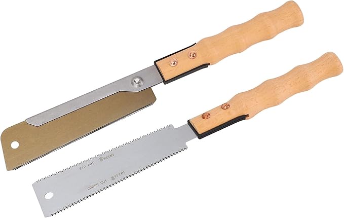 2 Pcs Pull Saw Hand Saw 7 Inch Dovetail Saw Tenon Saw Hand Saw with Solid Wood Handle