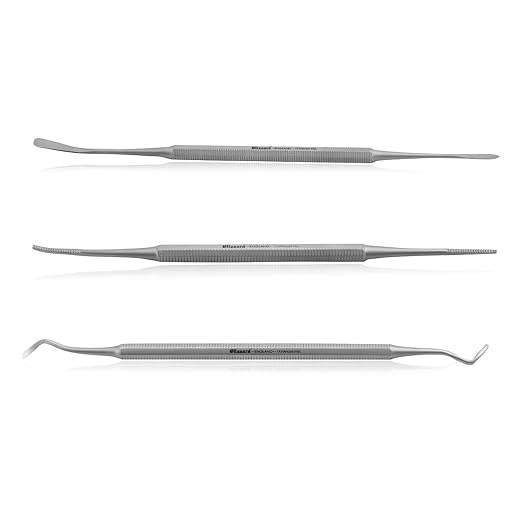 Ingrown Toenail File Set by Blizzard ??3 Piece Double-Ended Tool Kit with Blacks File, Nail Cleaner and Lifter for Cleaning and Care of Ingrown Toenails - Premium Stainless Steel