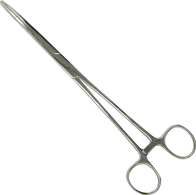 Pean Hemostat Straight and Curved Multipurpose Locking Tweezer Clamps Serrated, Stainless Steel - Hemostats for Nurses, Fishing Forceps, Crafts and Hobby
