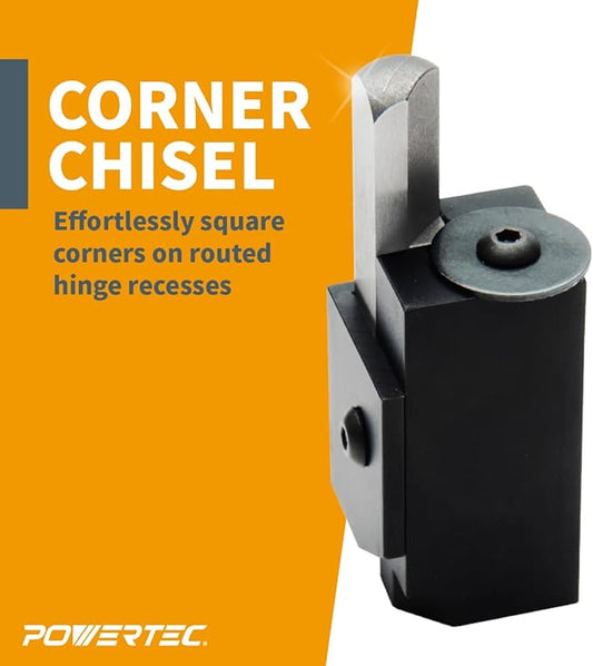 POWERTEC Square Corner Chisel – Spring-Loaded Mortise Chisel for Use with Hammer or Mallet - Ideal for Door Hinges, Door Locks, Strike Plates, Frame Joinery, Cabinetry and Woodworking (71036)