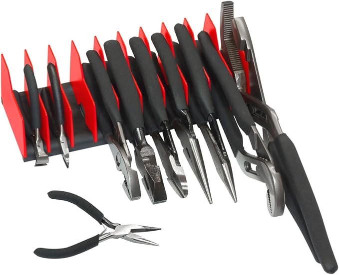 Ernst Manufacturing 5502 Plier Pro Premium No-Slip Plier Holder Rack in Vibrant Orange ??Tool Organizer for Pliers - Made in USA