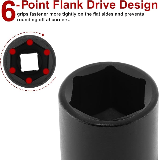 CASOMAN 1/2" Drive x 27mm Impact Socket, 6-Point, Metric, CR-MO Steel
