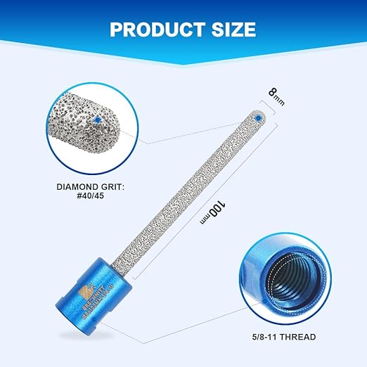 Diamond Mortar Raking Bit - BRSCHNITT for Mortar Raking Tuck Pointing Granite Marble Concrete Masonry Stone Removals Vacuum Brazed Bit with 5/8-11 Thread (5/16 Inch x 4 Inch) 2pcs/Pack