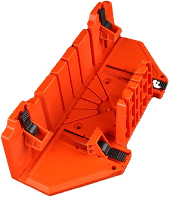 VINGVO Woodworking Miter Saw Storage Box Sturdy Miter Saw Box 22.5 45 90 Degree Stable Practical for Office Building (14in Clamping Type)