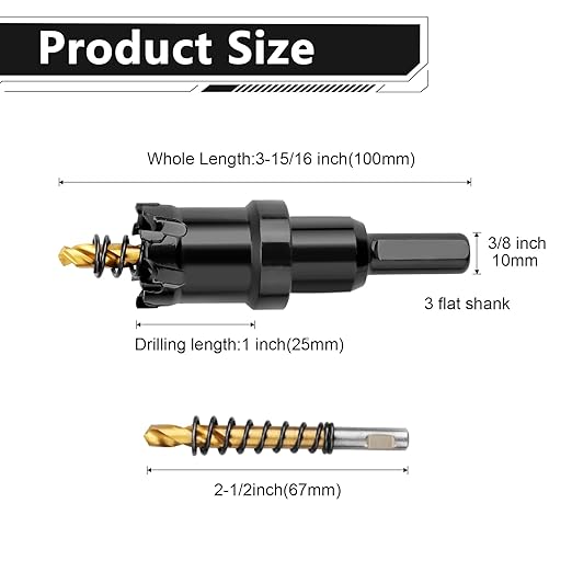 79mm (3-1/8 inch) Carbide Hole Saw,Metal Steel Hole Saw,Stainless Steel Drill Bit, Hole Cutter for Stainless Steel,Sheet Metal and Iron,Black (79mm (3-1/8 inch))