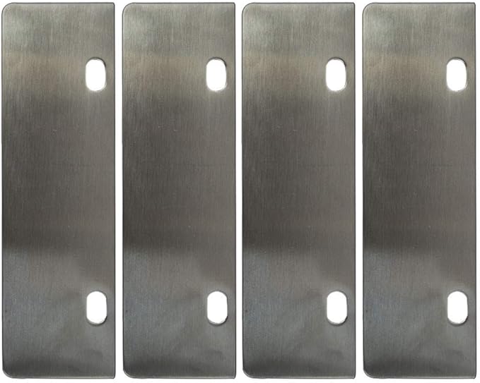 LRui Stainless Steel Grill Scraper 6" Replacement Blade Pack of 4 Heavy Duty Outdoor BBQ Grill Cleaning Tools & Accessories