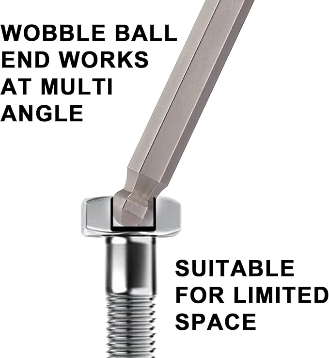 Mayouko 3/8" Drive Extra Long Ball-End Hex Bit Socket Set, 1/8"-3/8", 3-10mm, SAE&Metric, 5.9 Inch Length