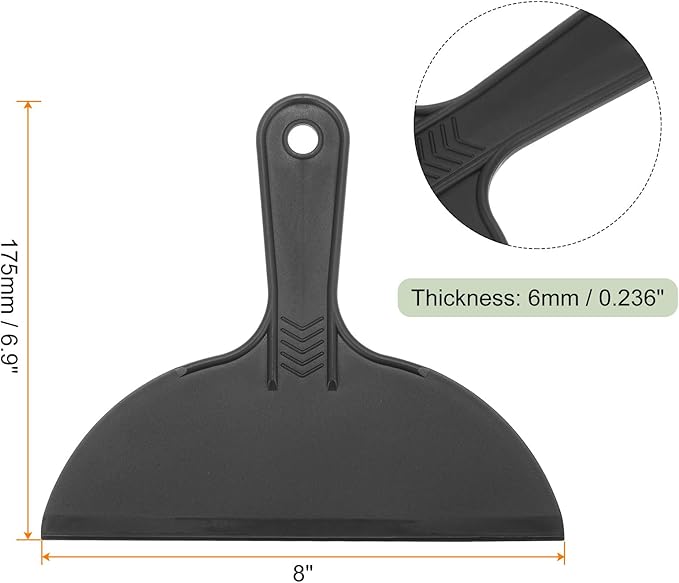 HARFINGTON 5pcs Putty Scraper 8" Width 6mm Thin Flexible Plastic Putty Knives for Taping Drywall Spreading Painting Wall Scratching