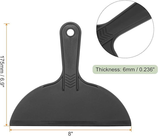 HARFINGTON 5pcs Putty Scraper 8" Width 6mm Thin Flexible Plastic Putty Knives for Taping Drywall Spreading Painting Wall Scratching